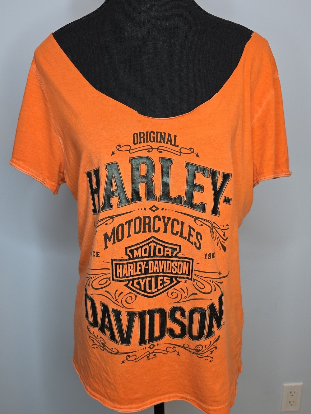 Harley‑Davidson Women's Orange Graphic Logo Tee